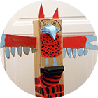 Artkids-atelier, séance totem tlingit, arts plastiques art créatif pour enfants